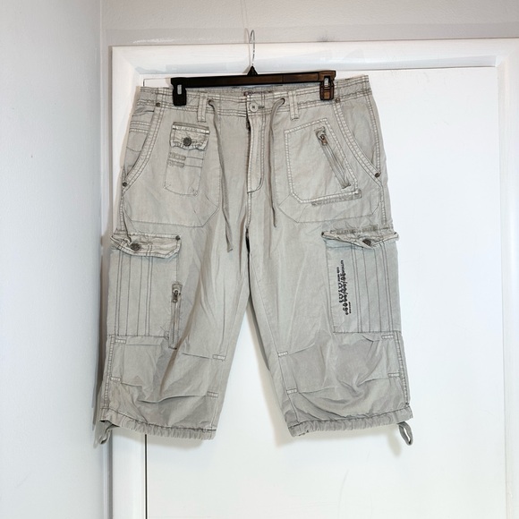 Private Blue Utility Cream Colored Cargo Cotton Utility Shorts 38 waist like new - Picture 11 of 15